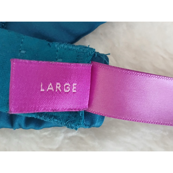 L'Agent by Agent Provocateur Women's Dani Soft Cup Bra Teal/Black Size Large - Picture 9 of 10